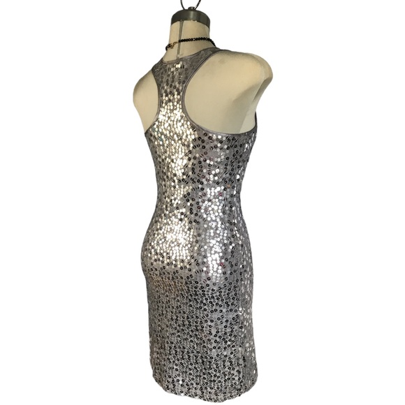 ATTITUDE  Elegant Luxury Grey and Silver Sequins Dress size 0 - Picture 10 of 16